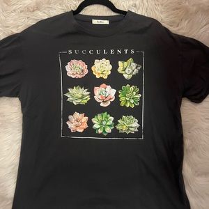 dark grey succulent over-sized t-shirt